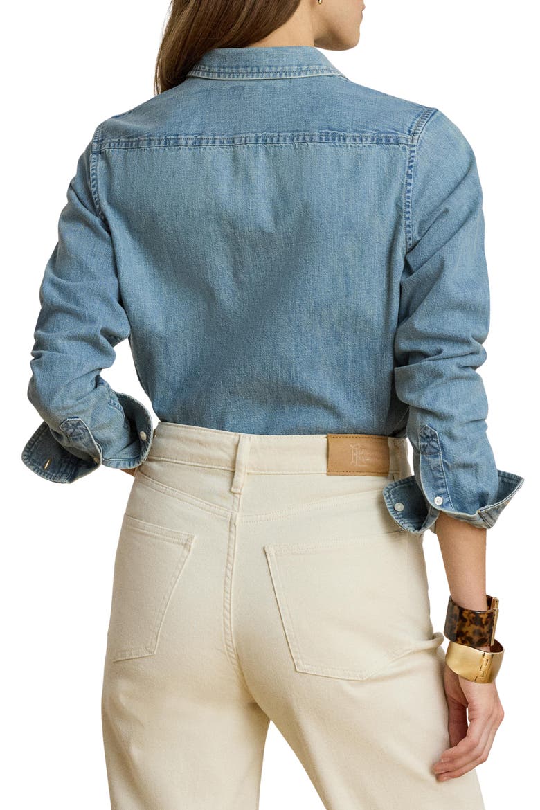 Classic Fit Denim Button-Up Shirt, Alternate, color, ALICIA WASH BLUE