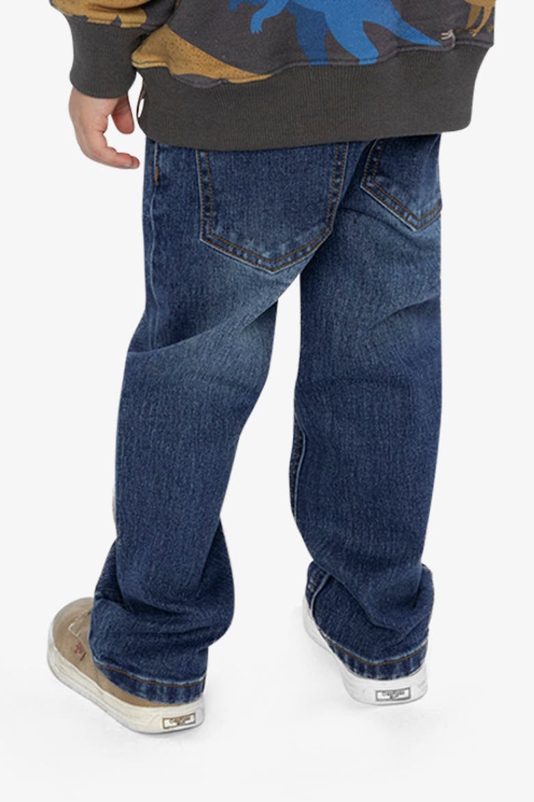 Stretch 5-Pocket Button Zip Fly Jeans, Alternate, color, Navy Blue Denim