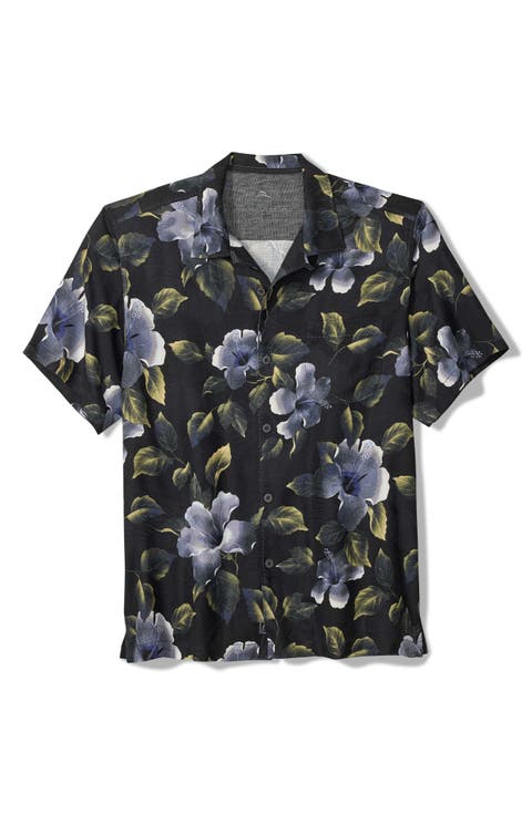 Elegant Eclipse Floral Silk Camp Shirt