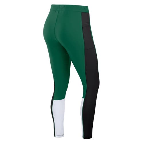 Wear By Erin Andrews Women's Green/black New York Jets Color-block Leggings In Multi