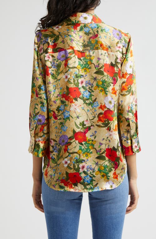 L Agence L'agence Dani Floral Print Silk Button-up Shirt