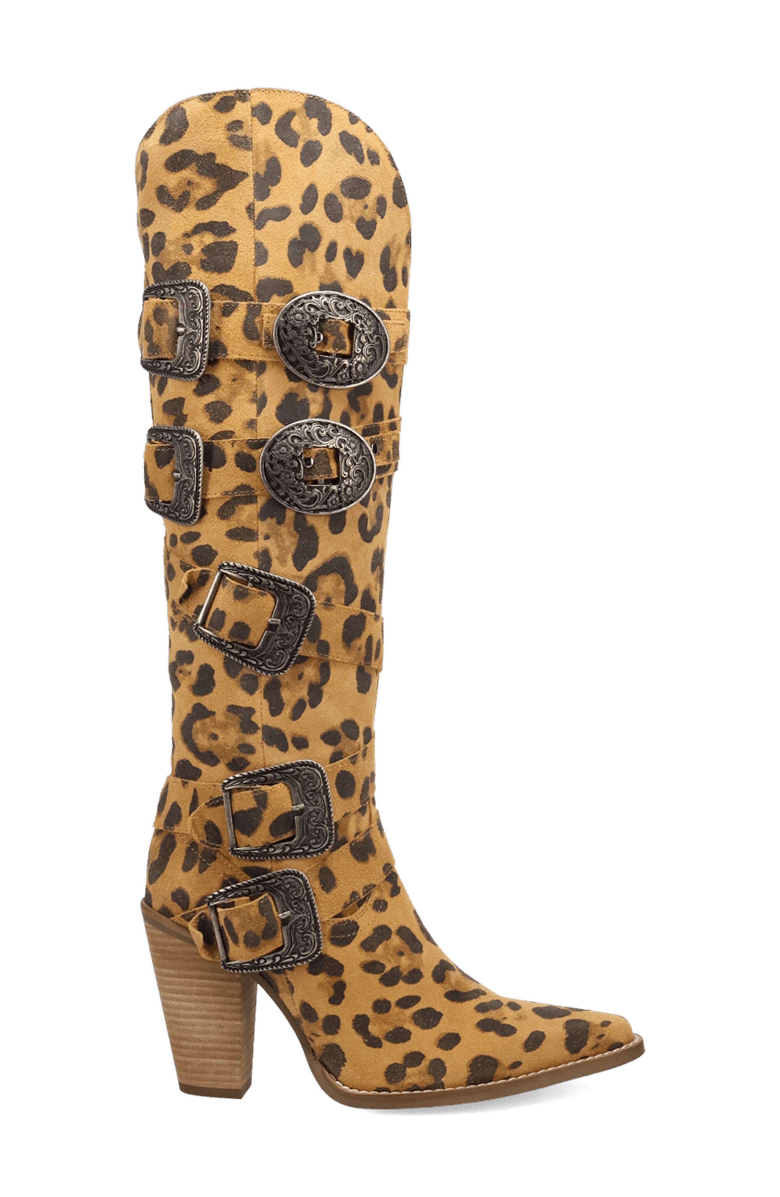 Spurwest Over the Knee Western Boot, Alternate, color, LEOPARD