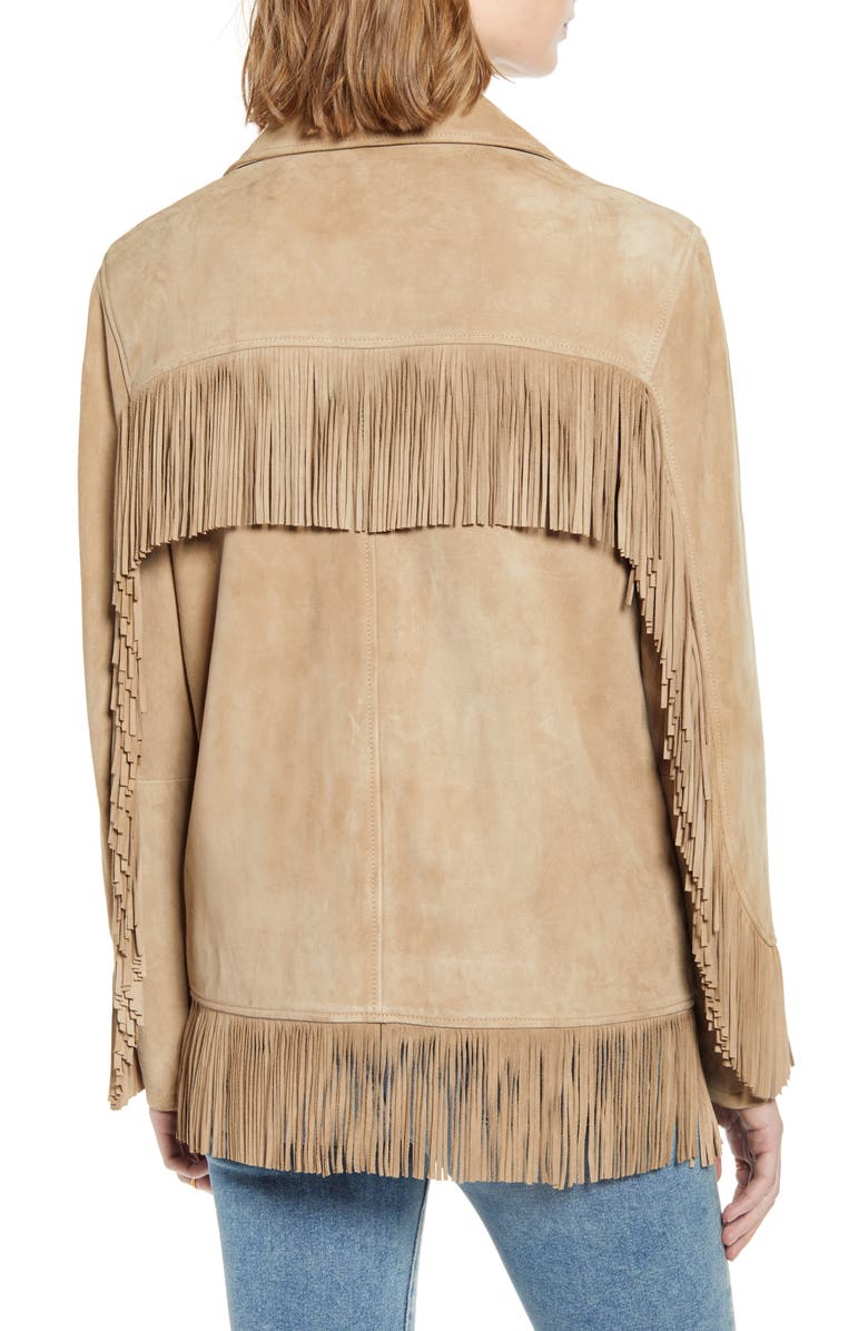 7 For All Mankind <sup>®</sup> Fringe Suede Jacket, Alternate, color,