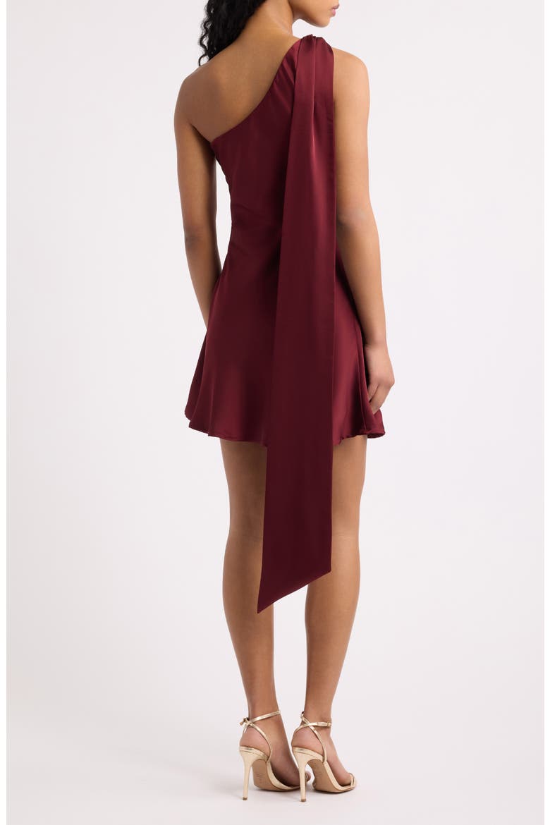 Bernice One-Shoulder Minidress, Alternate, color, BURGUNDY BRG