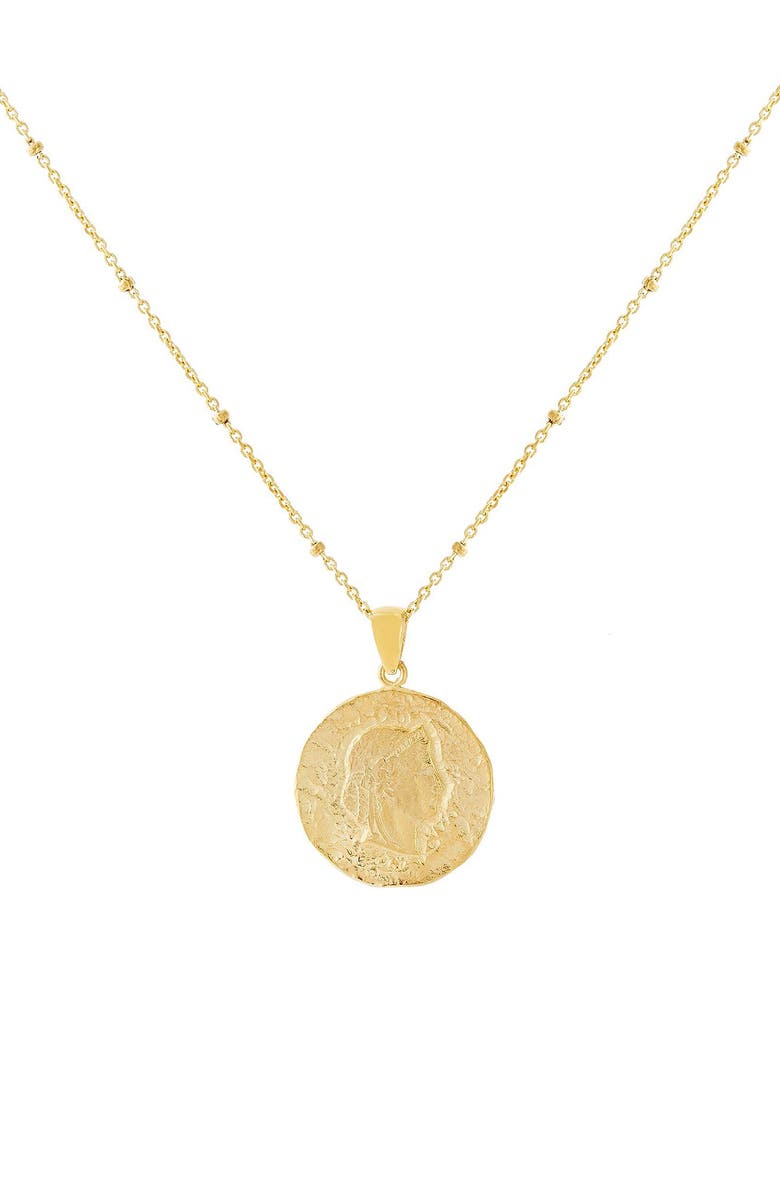 Adina's Jewels Coin Pendant Necklace, Main, color, 