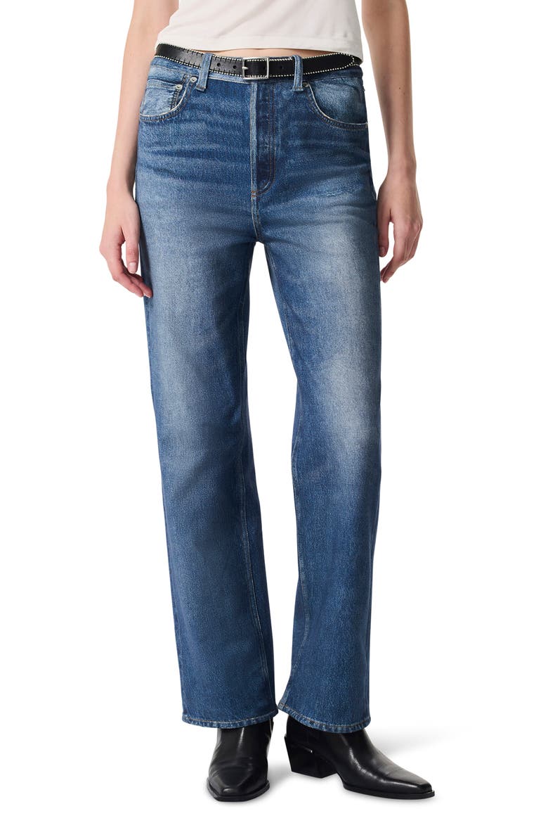 Miramar Shea High Waist Relaxed Straight Leg Cotton Terry Sweatpant Jeans, Main, color, COSMOS