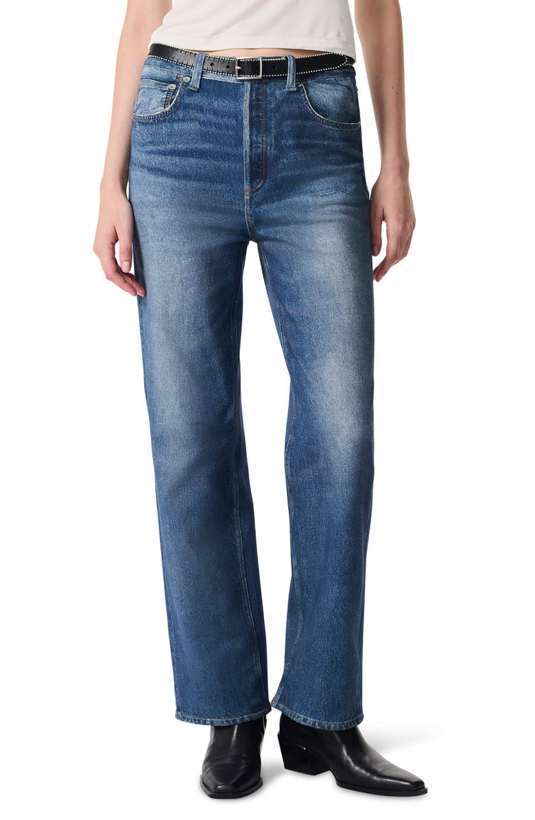 rag & bone Miramar Shea High Waist Relaxed Straight Leg Cotton Terry Sweatpant Jeans, Main, color, 