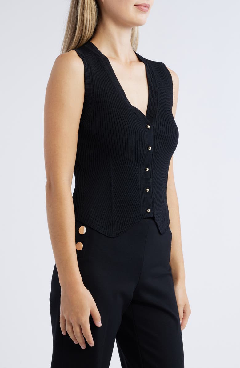 Anne Klein Fitted Direction Rib Sweater Vest, Alternate, color, 
