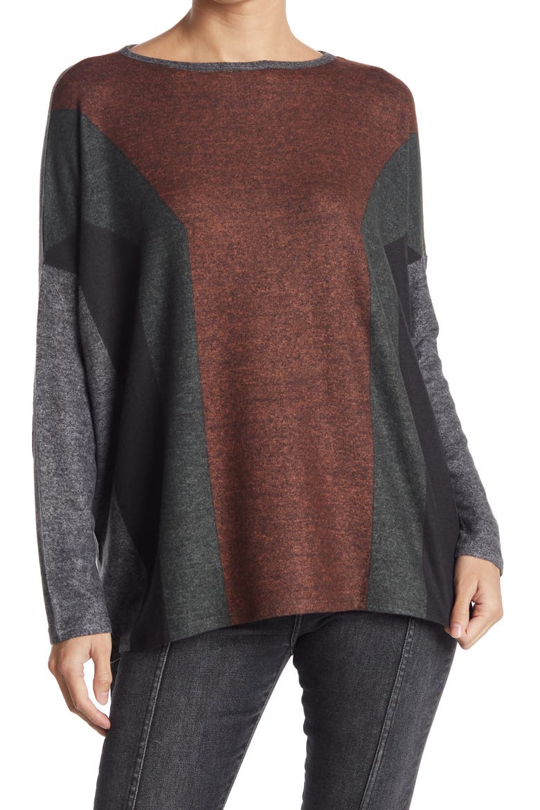 Colorblock Top, Main, color, BLACK PRINT 1