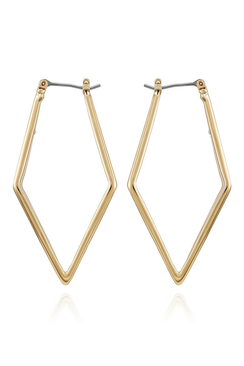 Geometric Hoop Earrings, Alternate, color, GOLD