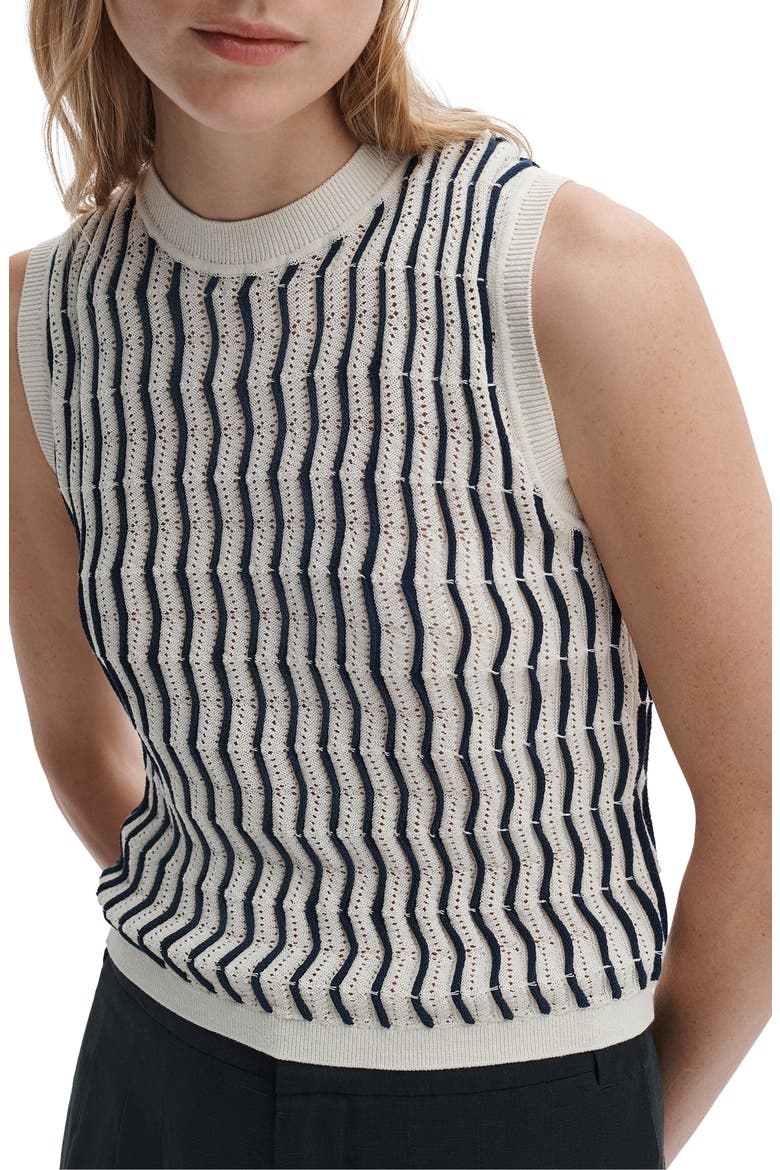 Leslie Stripe Knit Vest, Alternate, color, IVORY