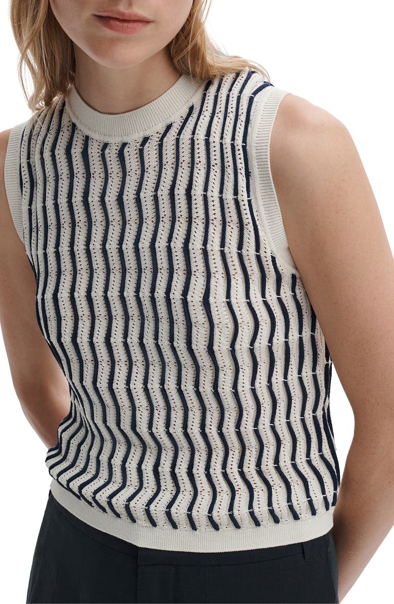 rag & bone Leslie Stripe Knit Vest, Alternate, color, Ivory
