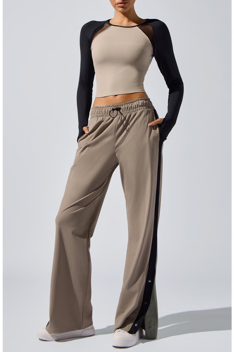 Alba Wide Leg Sweatpants, Alternate, color, KHAKI