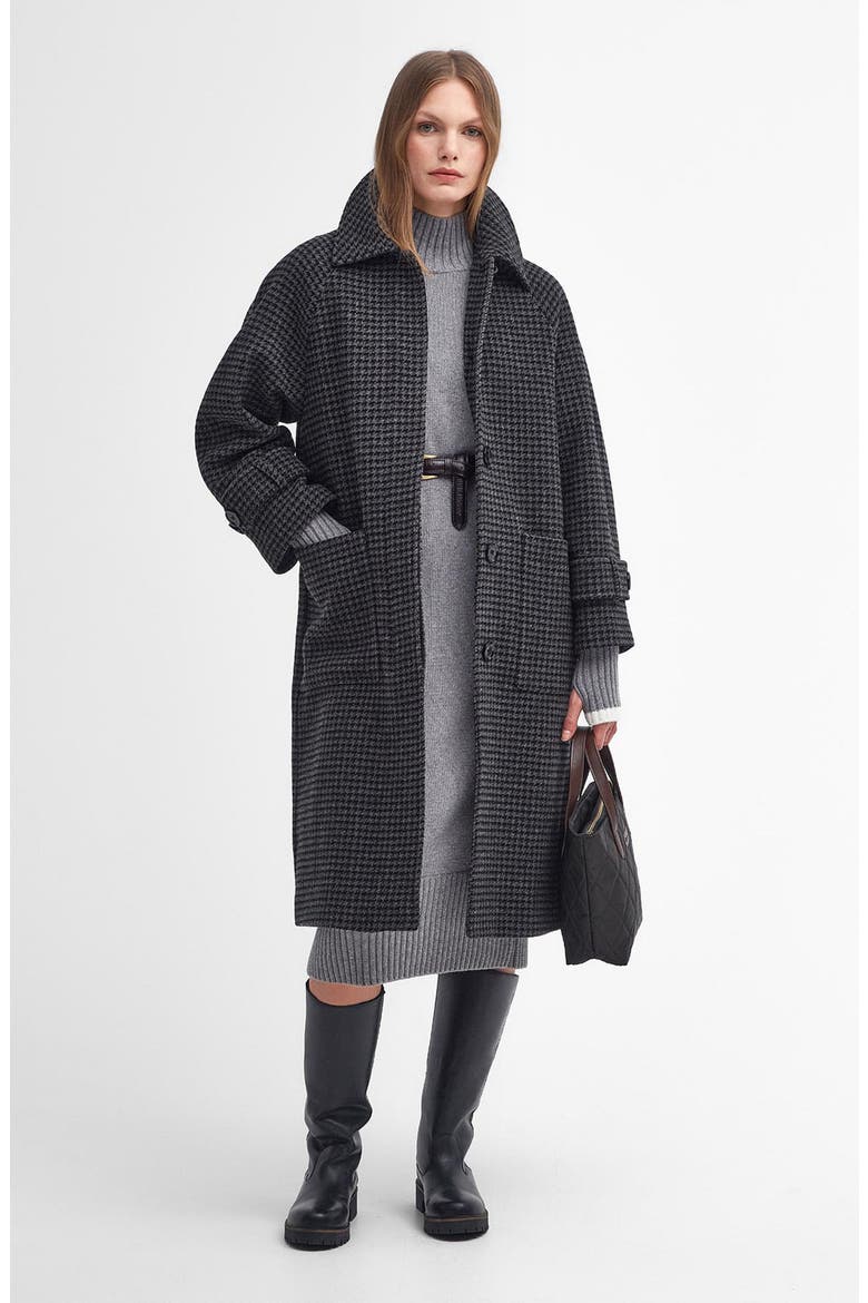 Veronica Houndstooth Check Wool Coat, Alternate, color, CHARCOAL DOGTOOTH