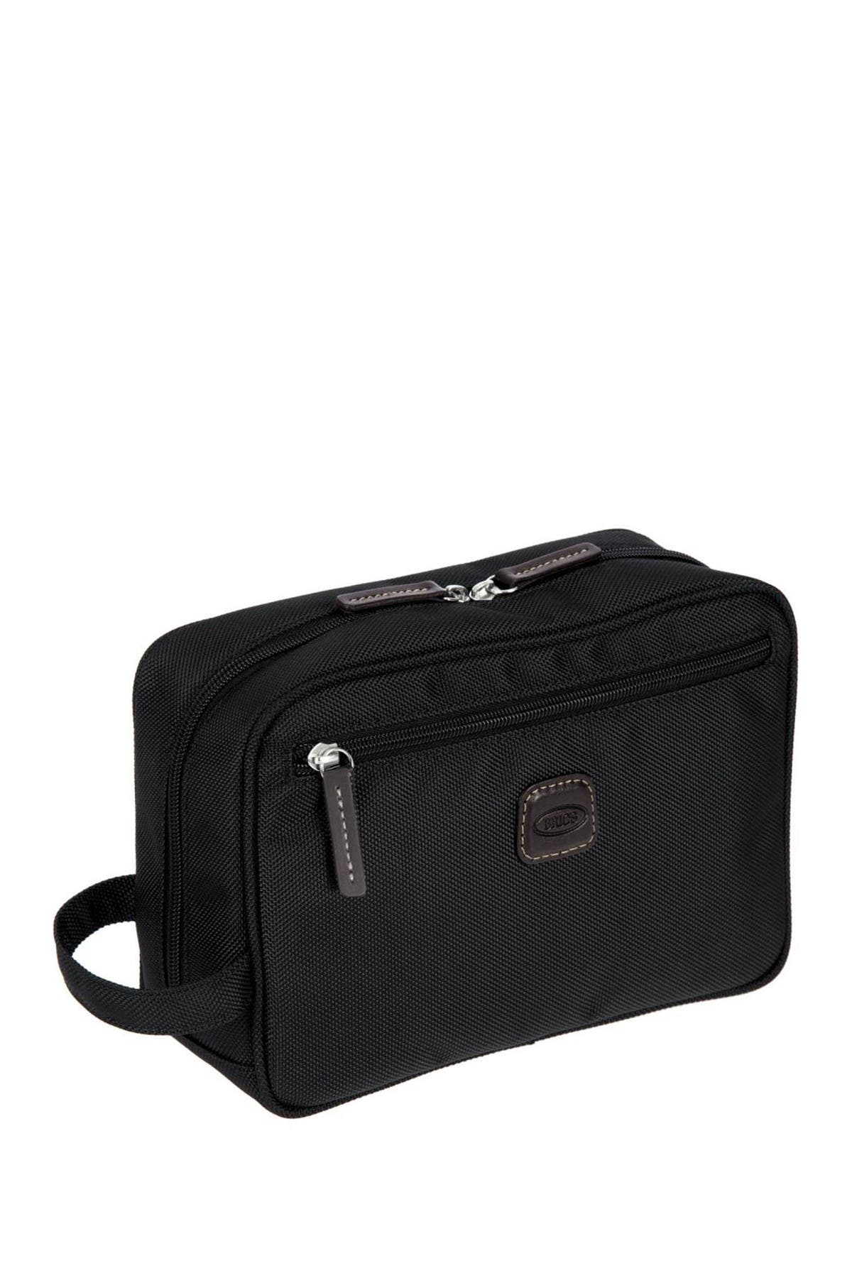 Bric's Nylon Shave Case, Alternate, color, Black With Brown