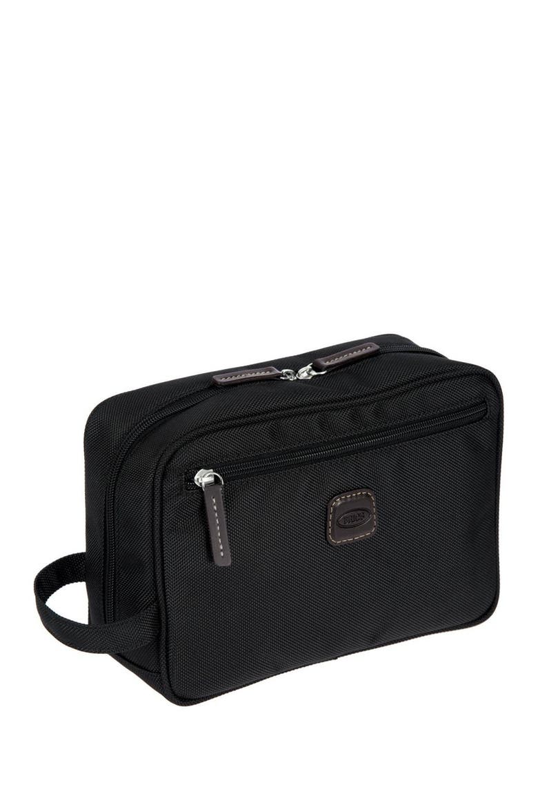 Nylon Shave Case, Alternate, color, BLACK WITH BROWN