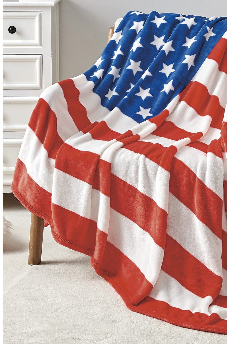 American Flag Throw Blanket, Alternate, color, RED/ WHITE/ BLUE
