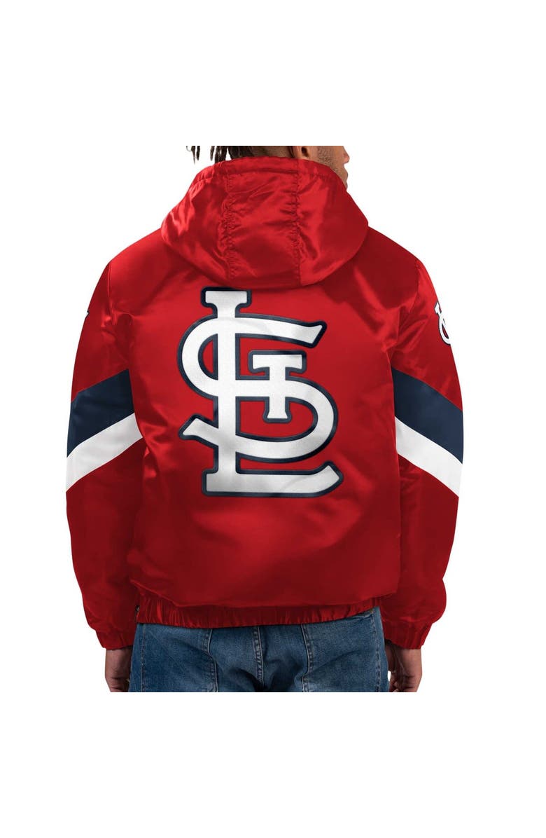 STARTER Men's Starter Red St. Louis Cardinals Force Play II Half-Zip Hooded Jacket, Alternate, color, Red
