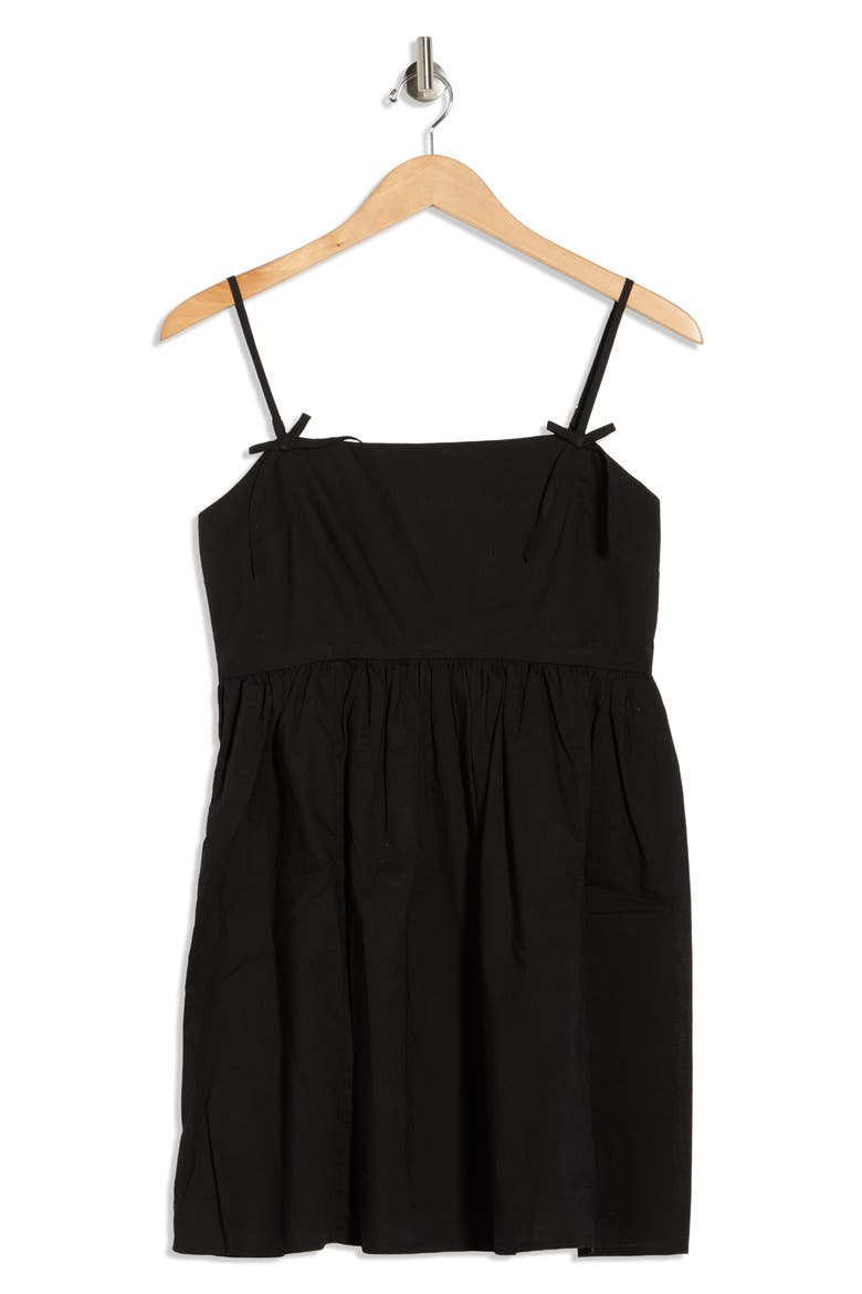 Cami Bow Babydoll Dress, Alternate, color, BLACK
