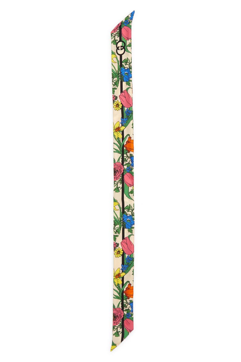 Flory Pop Silk Twill Neck Bow, Main, color, IVORY