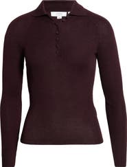 Vince Wool & Silk Polo Sweater