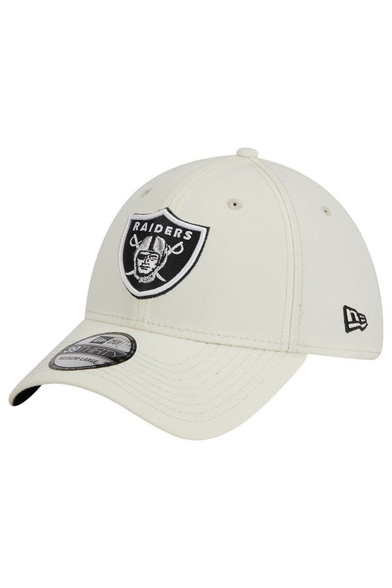 Men's New Era Cream Las Vegas Raiders Classic 39THIRTY Flex Hat, Main, color, Cream