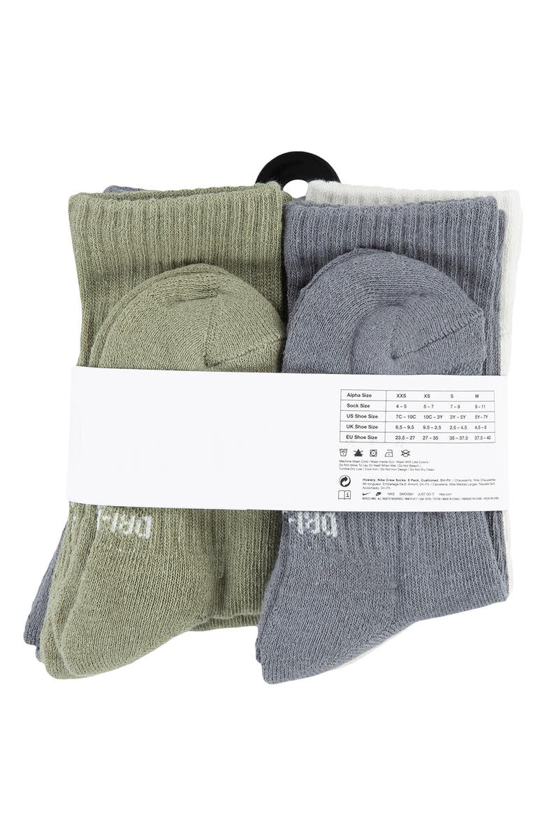 Nike Kids' Basic Swoosh Performance Crew Socks, Alternate, color, Light Bone