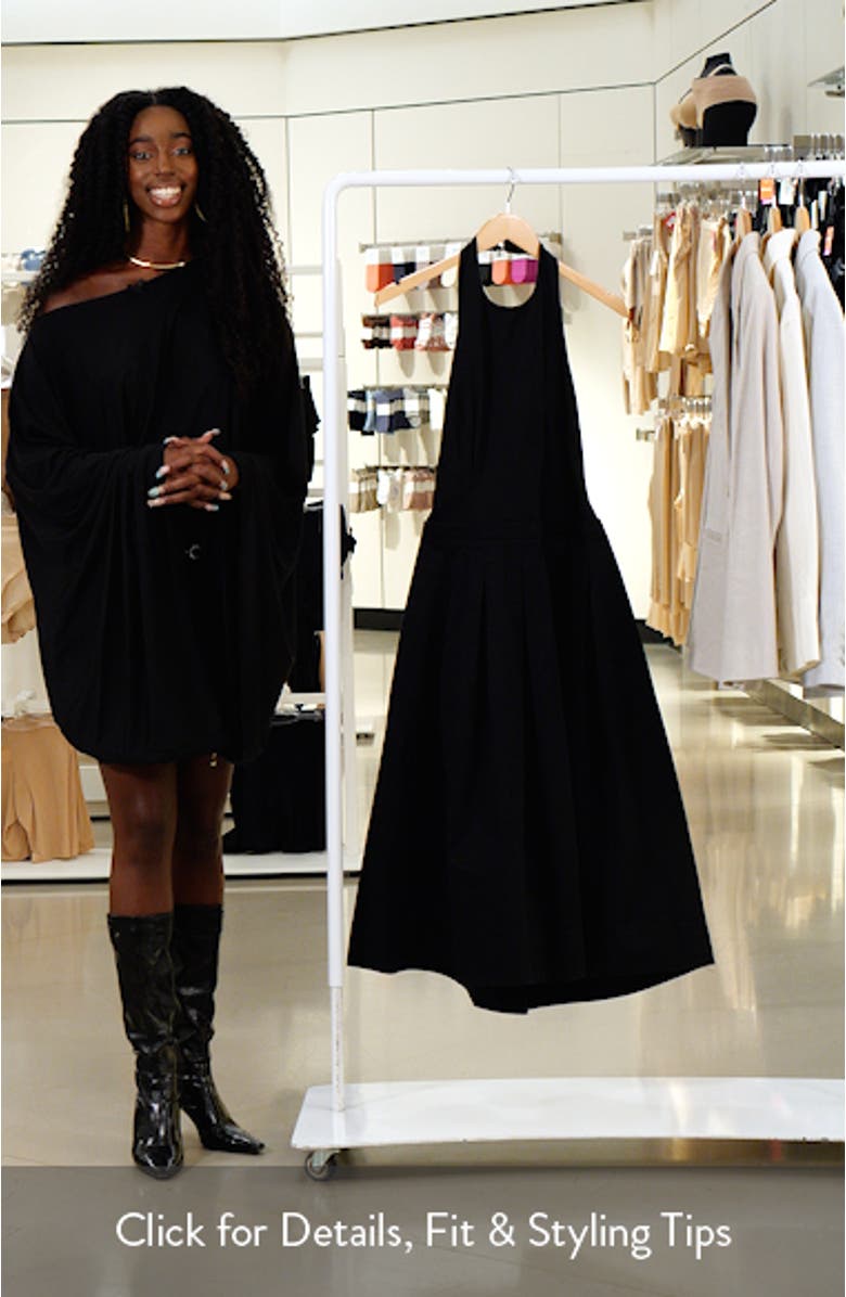 Pleated Halter Cotton Midi Sundress, sales video thumbnail