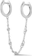 SPHERA MILANO Cubic Zirconia Double Piercing Huggie Hoop Earrings