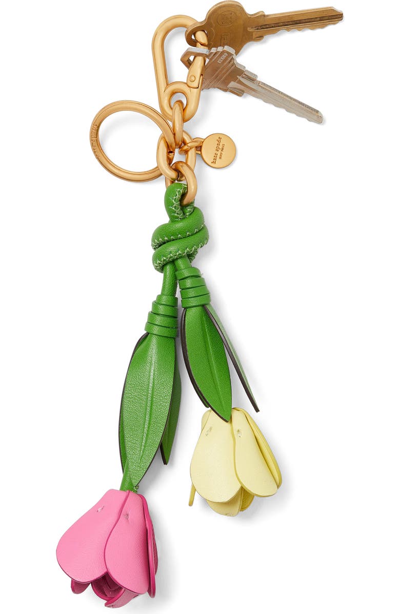 Kate Spade New York leather tulip key fob, Alternate, color,