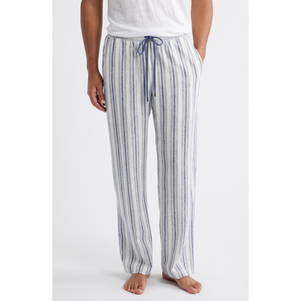 Daniel Buchler Stripe Linen Blend Drawstring Pajama Pants