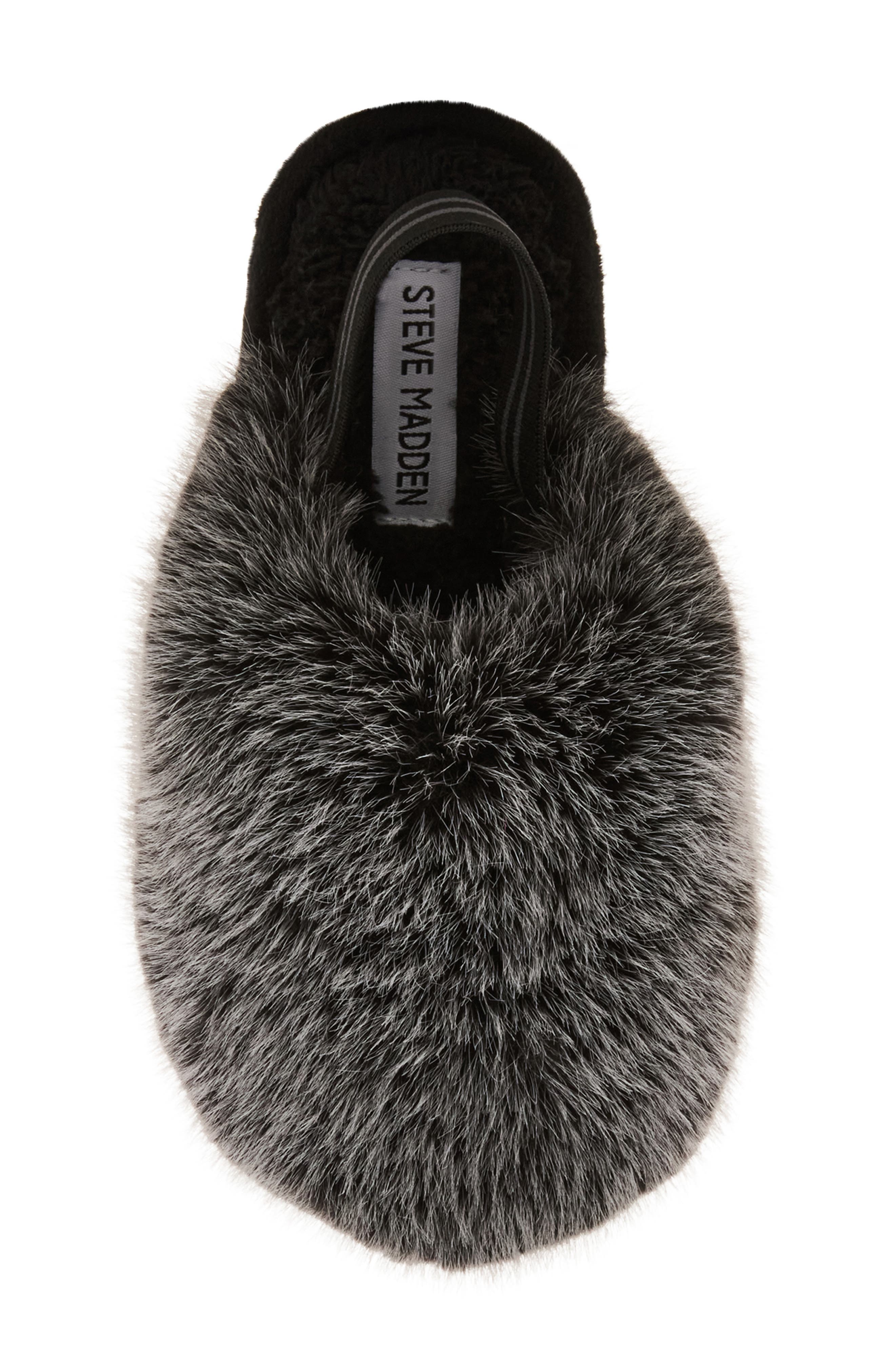 Steve Madden Kids' JPoof Faux Fur Slipper, Alternate, color, Grey