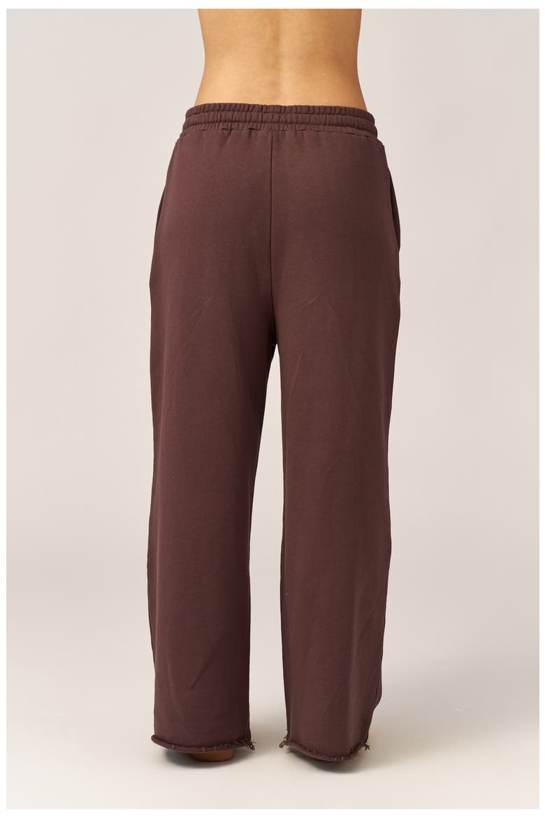 Cozy Coast Airport Wide Leg Sweatpants, Alternate, color, Brown