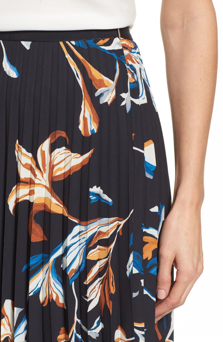 BOSS Viplisa Pleated Floral Skirt, Alternate, color, 