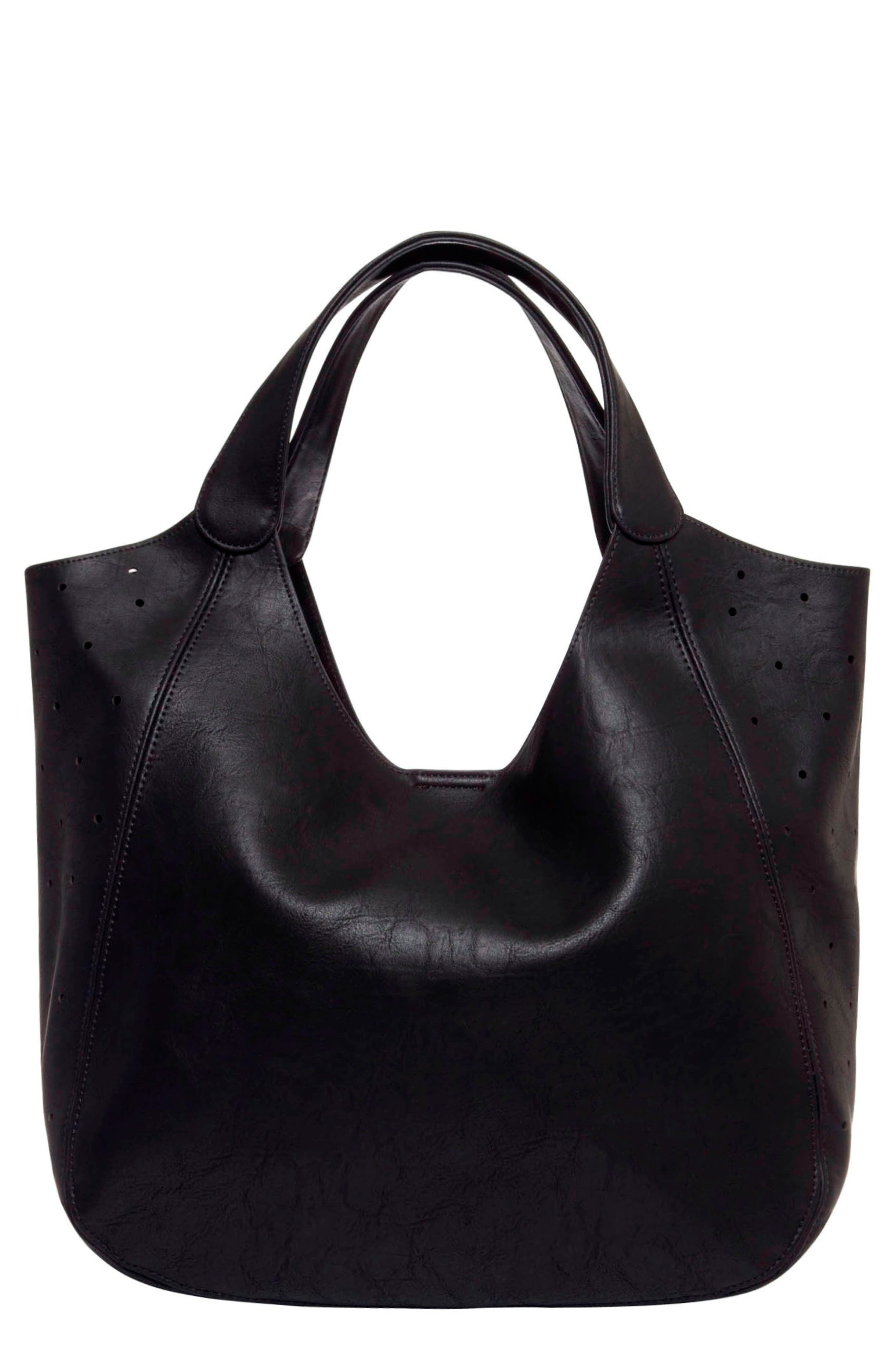 Urban Originals Masterpiece Perforated Vegan Leather Hobo, Main, color, 