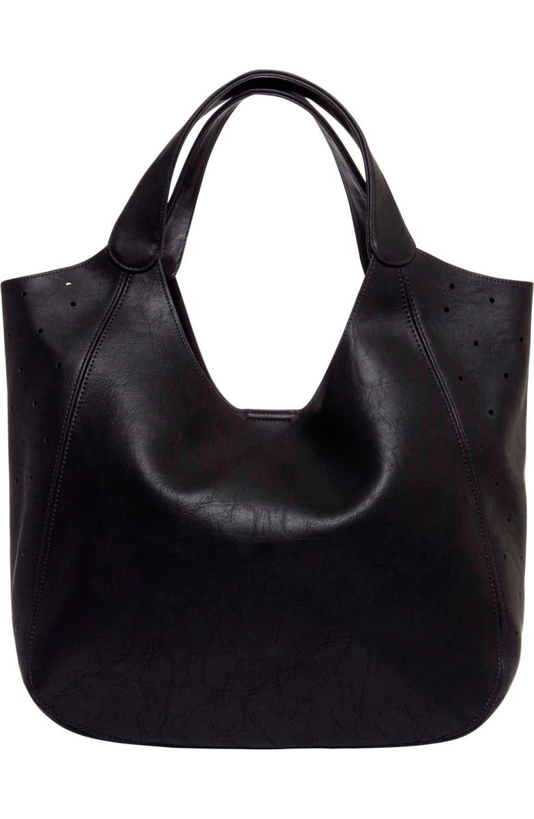 Urban Originals Masterpiece Perforated Vegan Leather Hobo, Main, color,