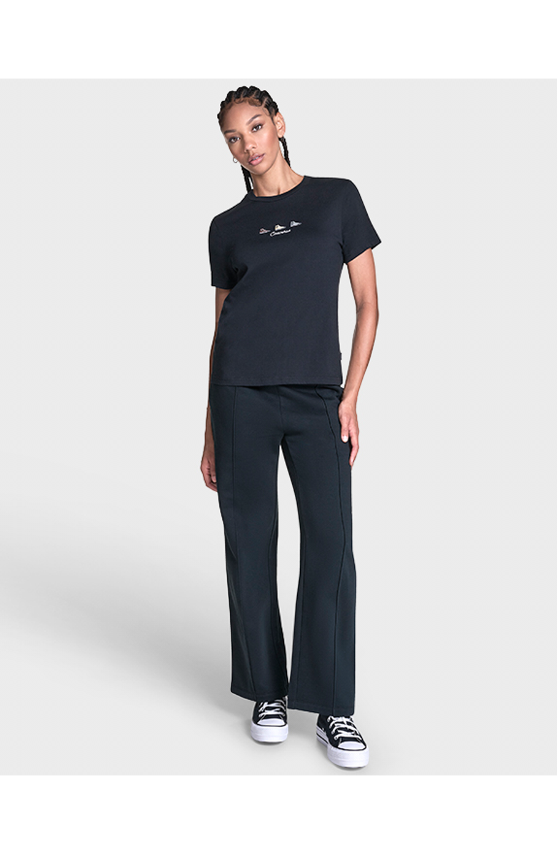 Converse Trio Embroidered T-Shirt, Alternate, color, Converse Black