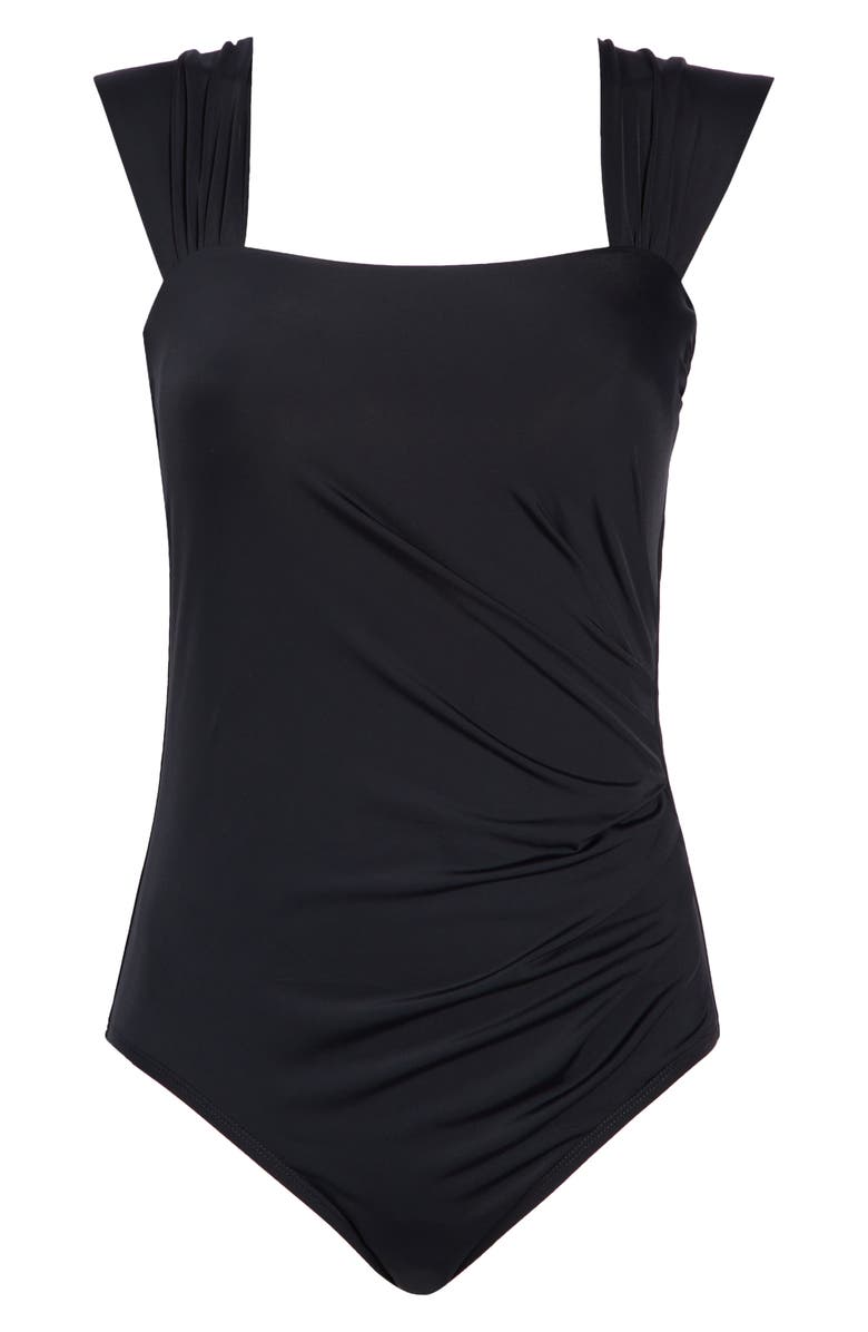 JANTZEN Cap Sleeve One-Piece Swimsuit, Alternate, color, Black