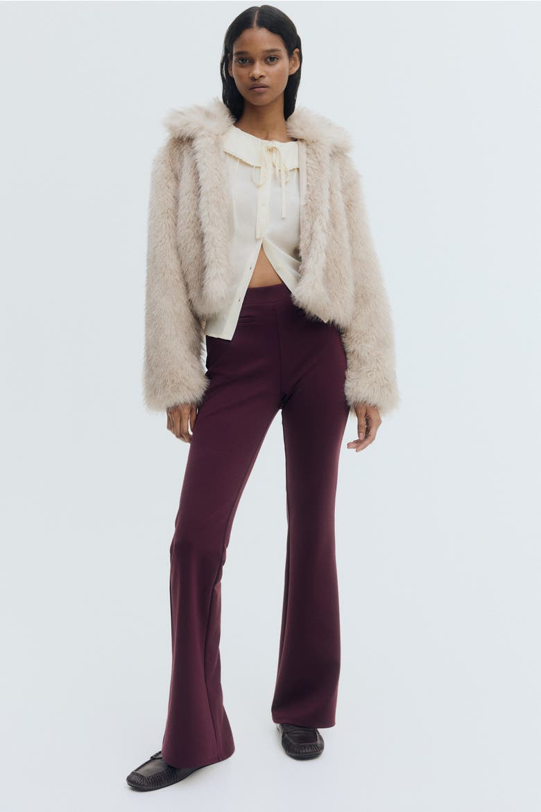 Flared Trousers, Main, color, Plum red