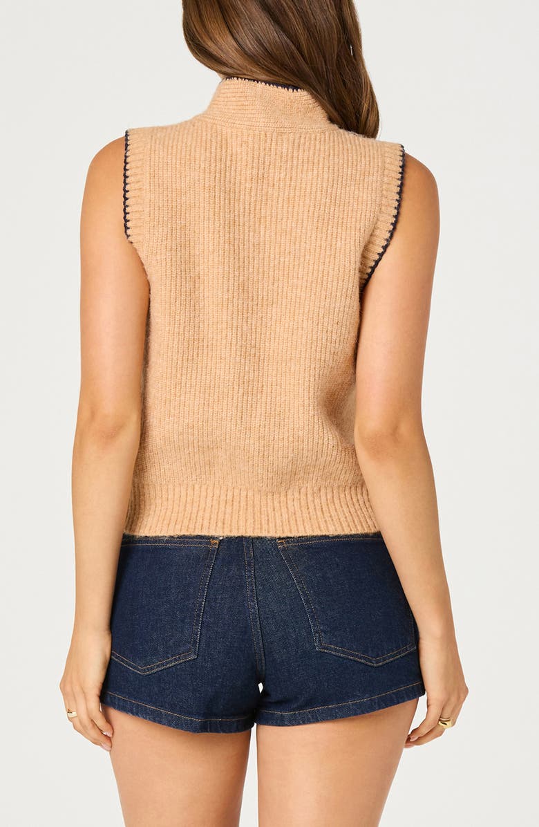 ASTR the Label Auberthe Tie Neck Sweater Vest, Alternate, color, Camel