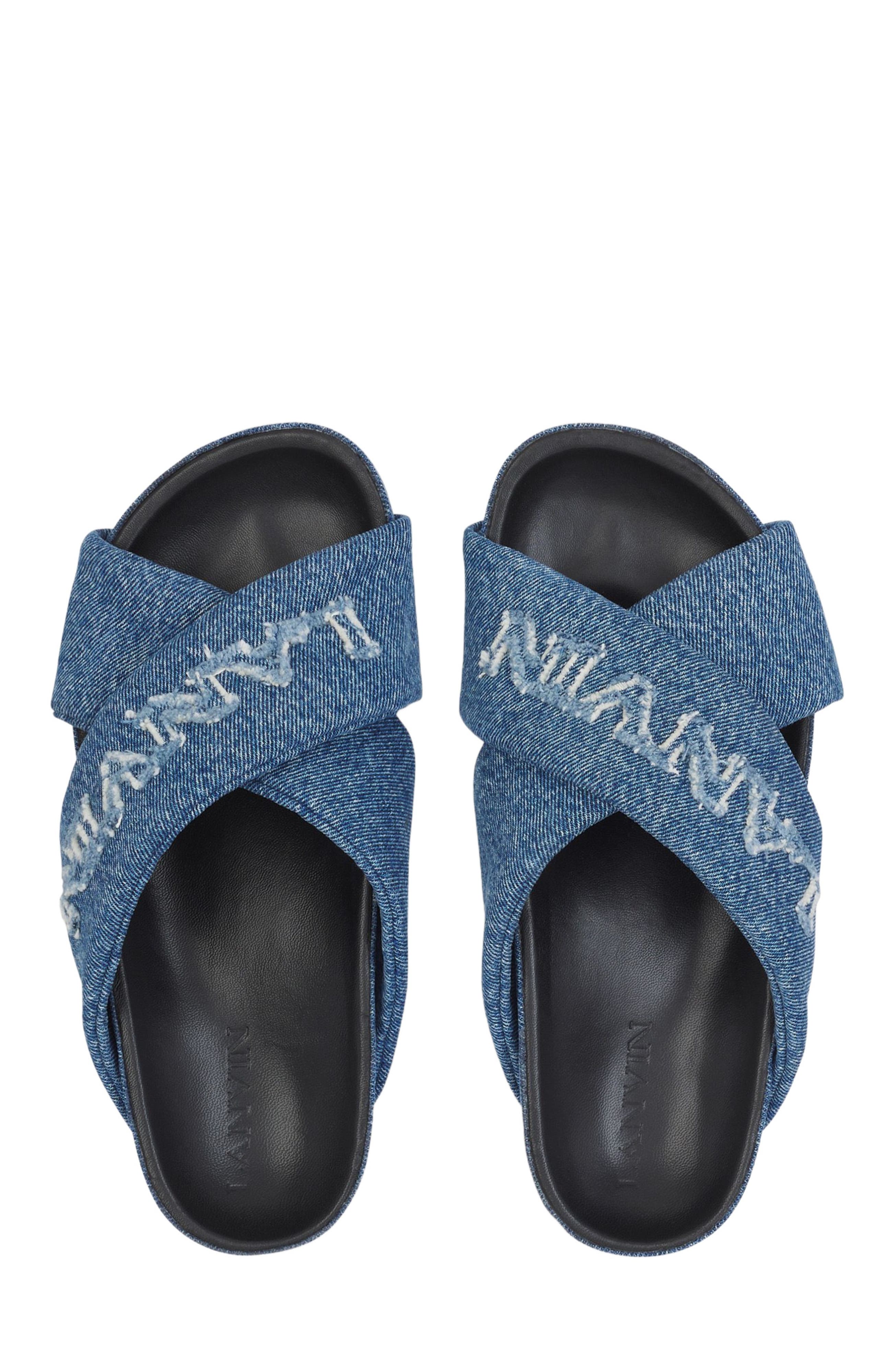 Lanvin TINKLE SANDALS IN DENIM, Alternate, color, 