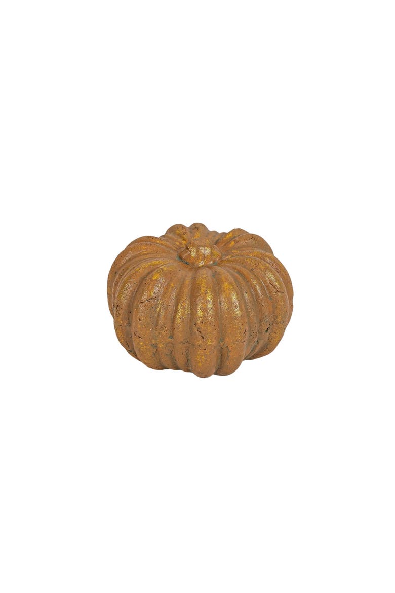 Terracotta Decorative Pumpkin, Alternate, color, Orange