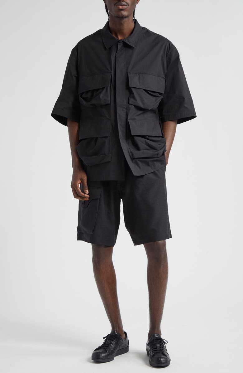 Y-3 Pocket Snap Front Shirt, Alternate, color,