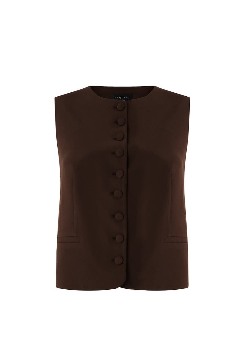 Elowyn Sleeveless Vest, Alternate, color, BROWN