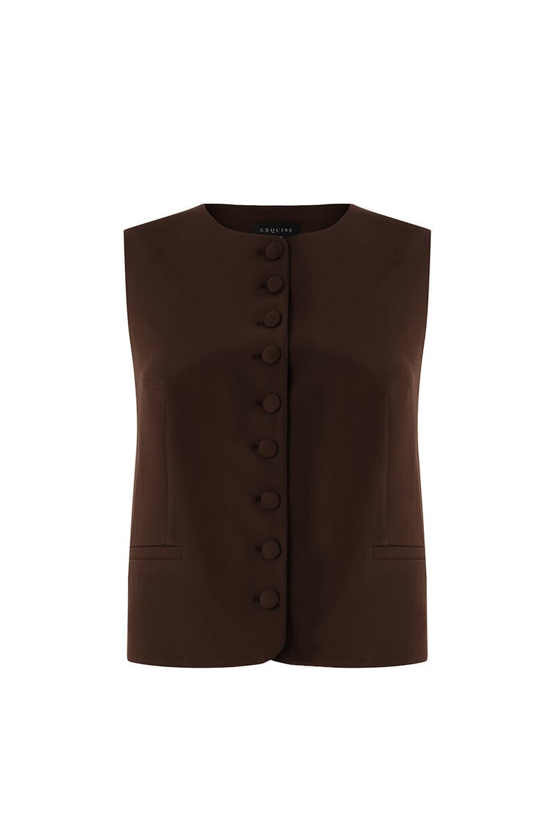 Exquise Elowyn Sleeveless Vest, Alternate, color, Brown