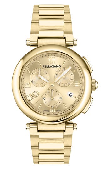Ferragamo Legacy Quartz Bracelet Watch, 40mm In Gold