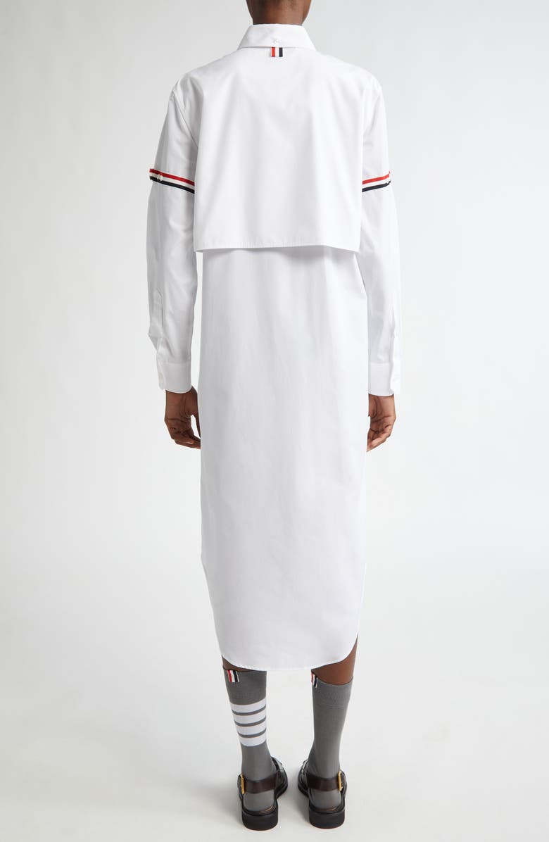 Thom Browne Easy Fit Long Sleeve Cotton Poplin Shirtdress, Alternate, color,