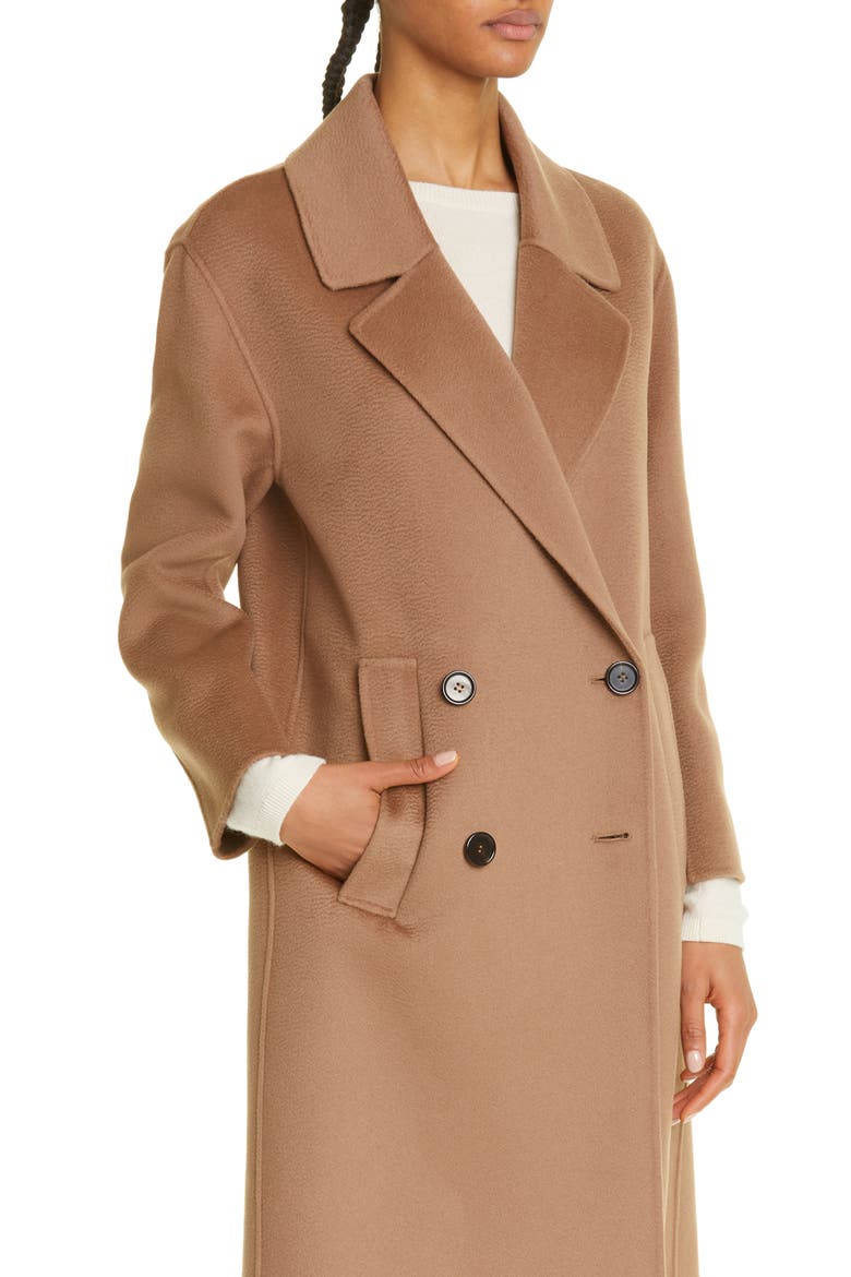 Mattia Double Breasted Wool & Cashmere Coat, Alternate, color, CAMEL