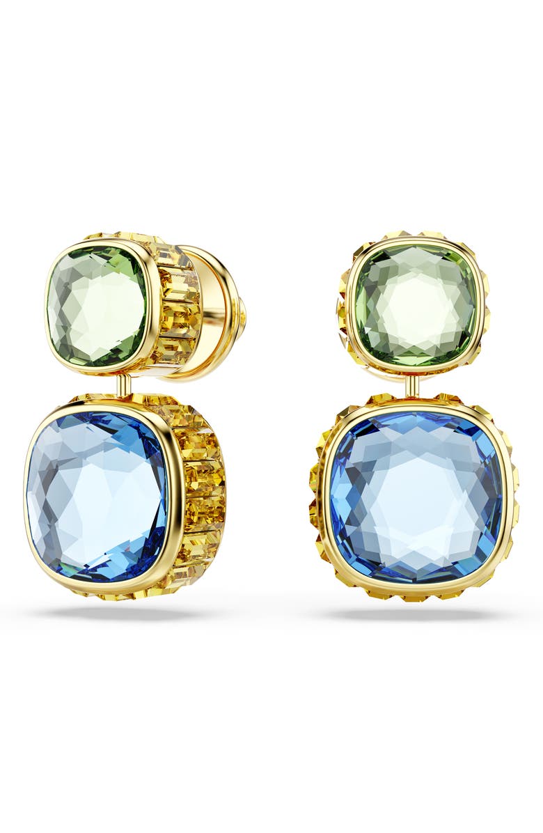 Swarovski Chroma Twist Crystal Drop Earrings, Alternate, color, Blue Multi