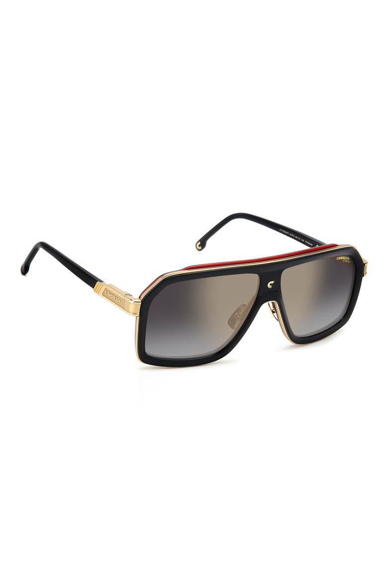 60mm Gradient Rectangular Sunglasses, Alternate, color, BLACK RED/ GREY